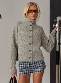 Faida Funnel Neck Knit Jumper Brown Speckle