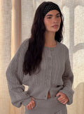 Baleigh Cable Knit Cardigan Grey