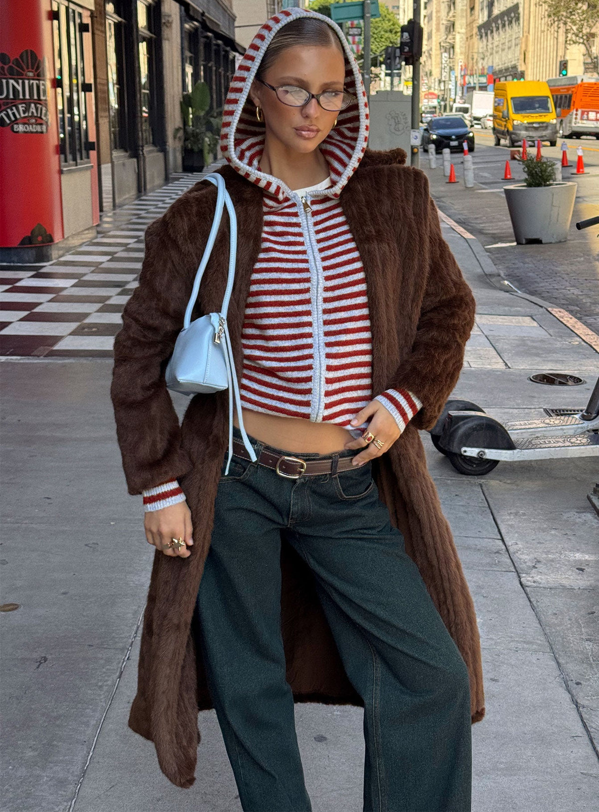 Moss Faux Fur Coat Chocolate