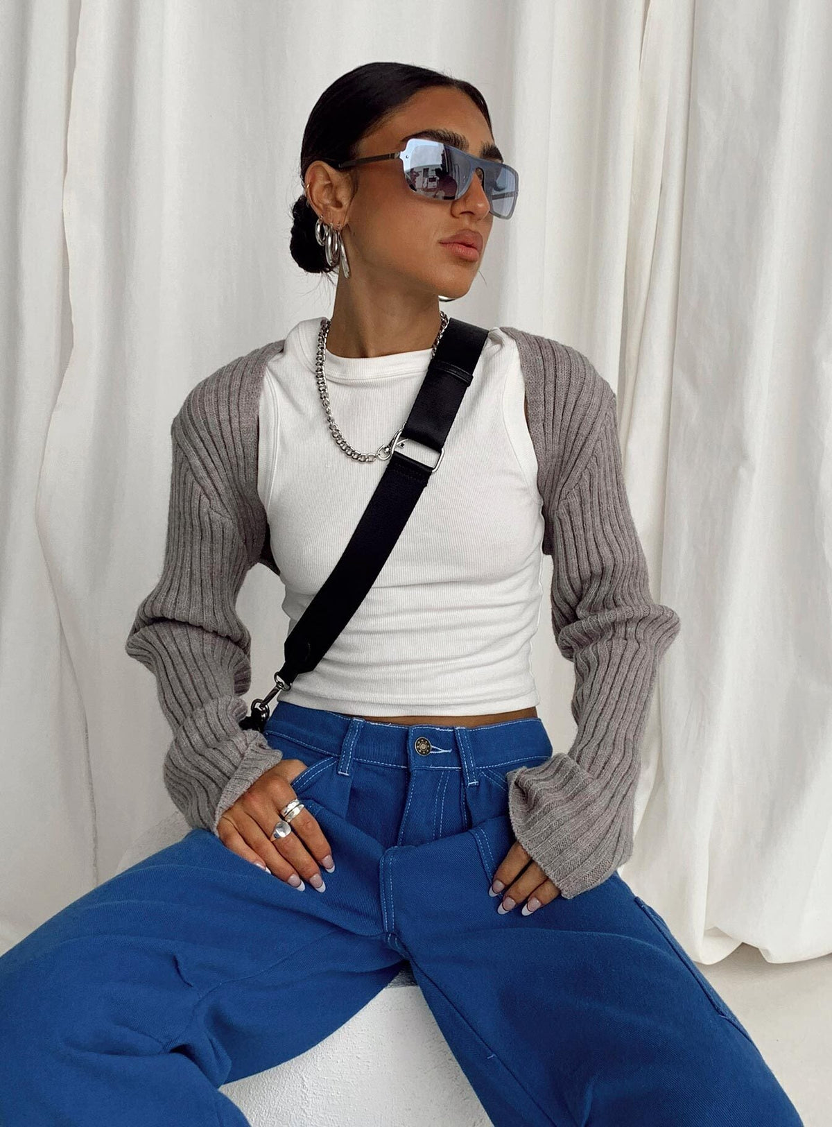 Aytan Bolero Sweater Grey