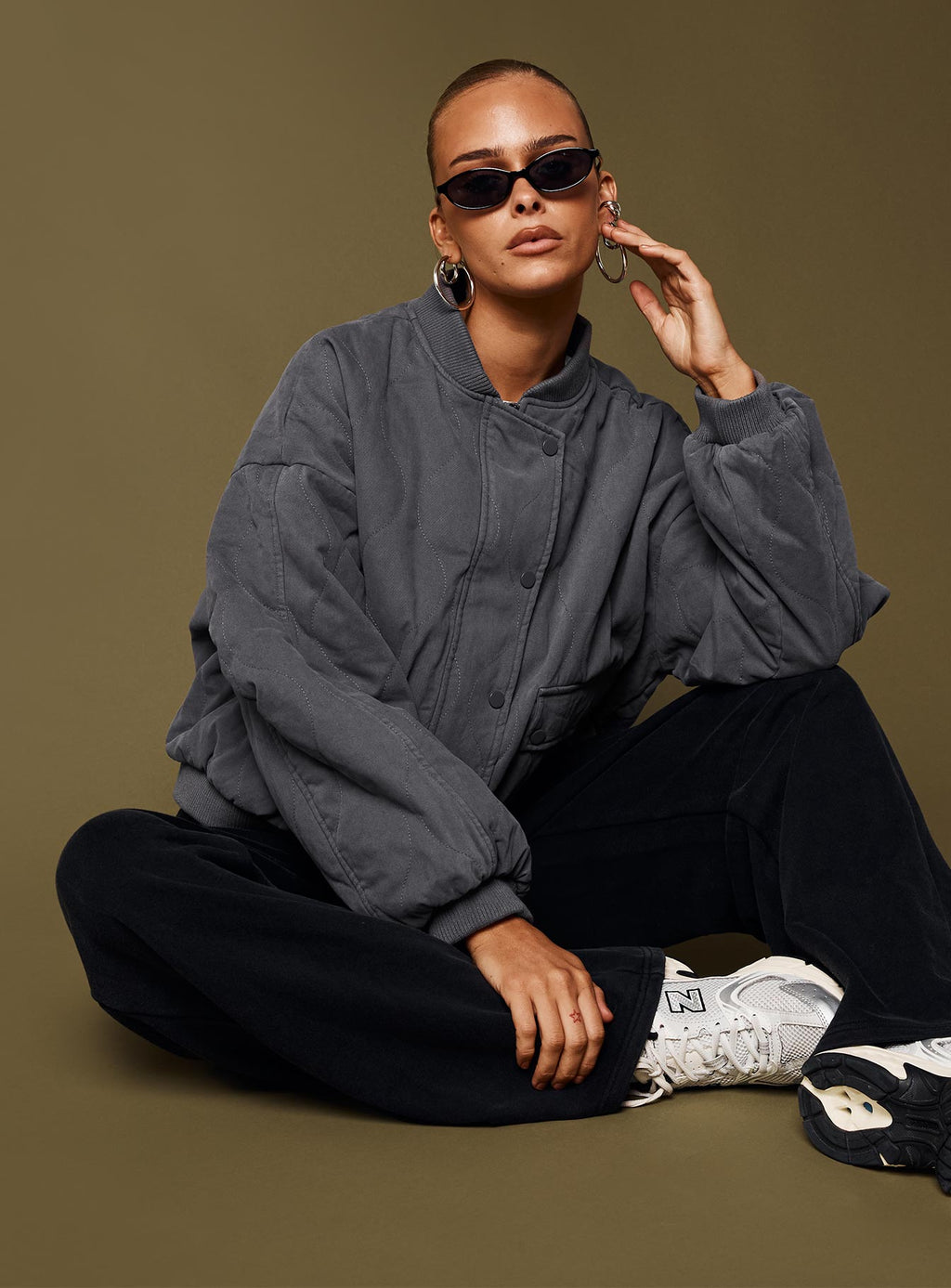 Stick Season Quilted Jacket Grey