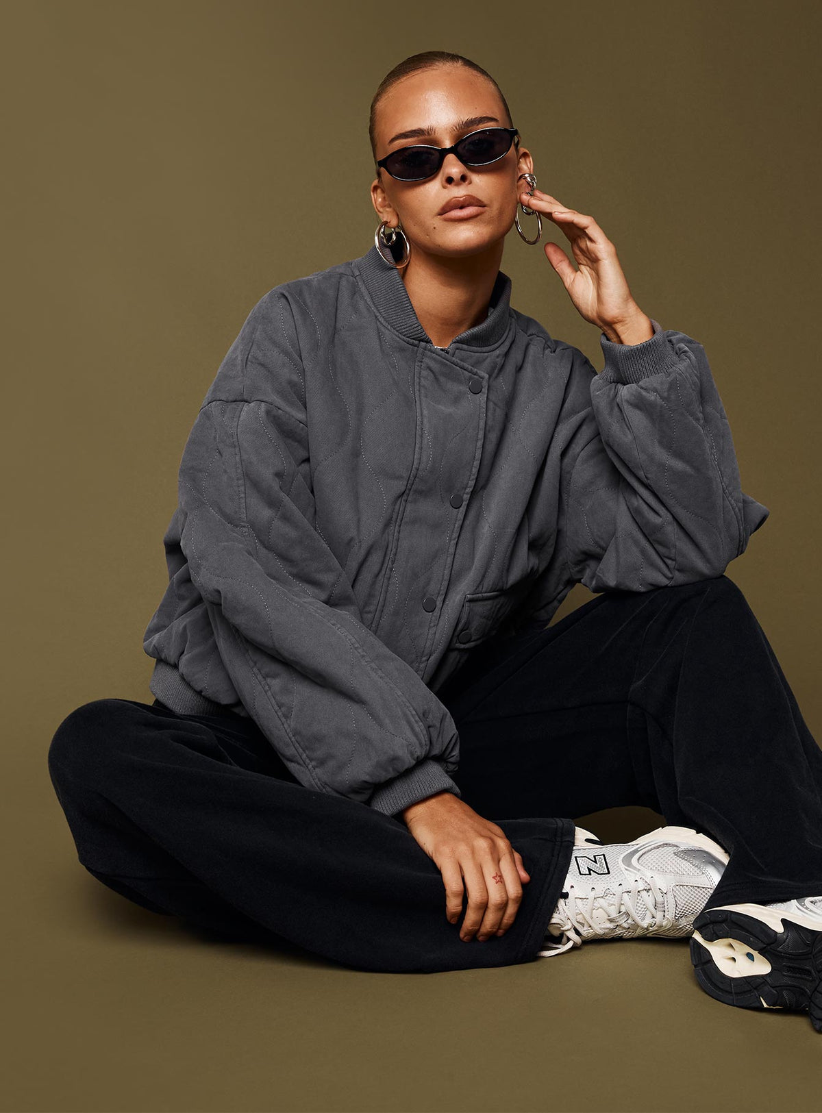 Stick Season Quilted Jacket Grey