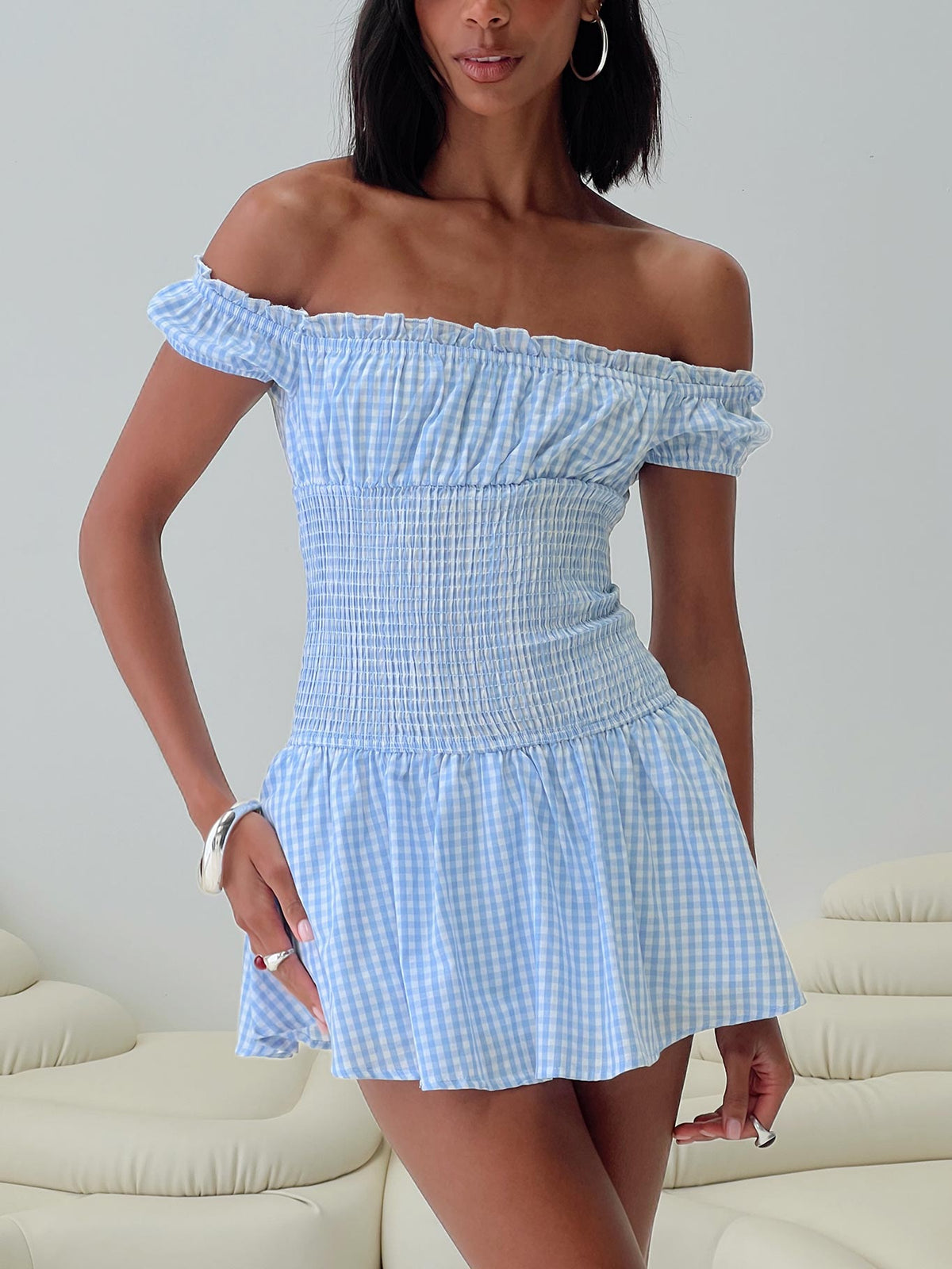 Count My Blessings Playsuit Blue Check