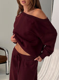 Wellness Off the Shoulder Jumper Currant