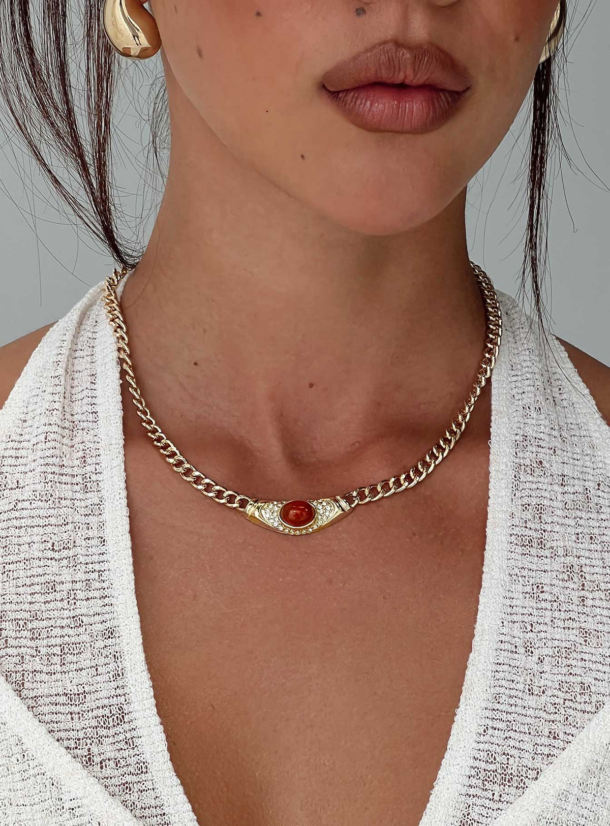 No Place Like Home Necklace Gold / Red