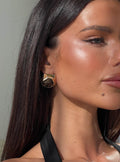 For The Thrill Shell Earrings Gold / Brown
