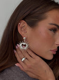 Manifest It Heart Earrings Silver
