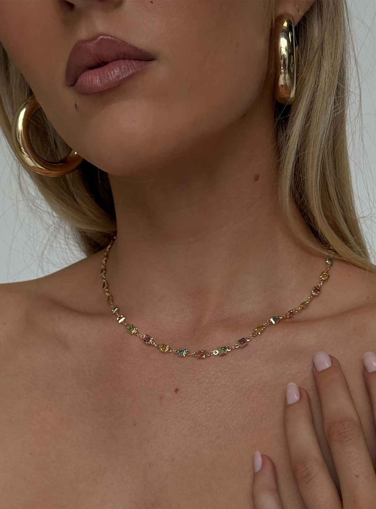 Americano Gemstone Necklace Gold