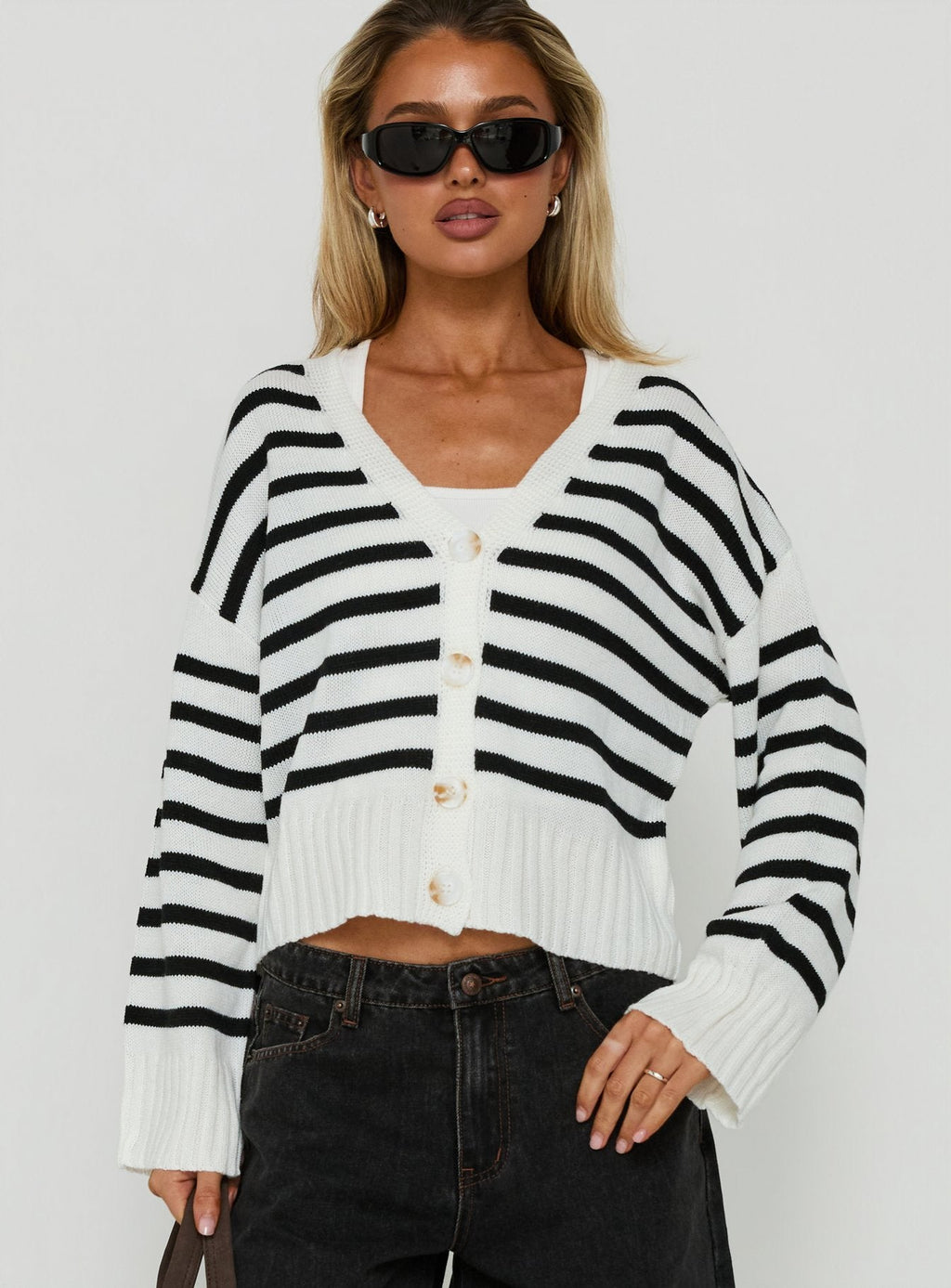 Karlson Striped Cardigan Cream / Black