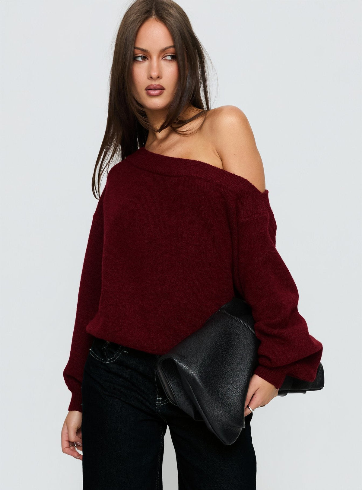 Noble Off The Shoulder Sweater Red