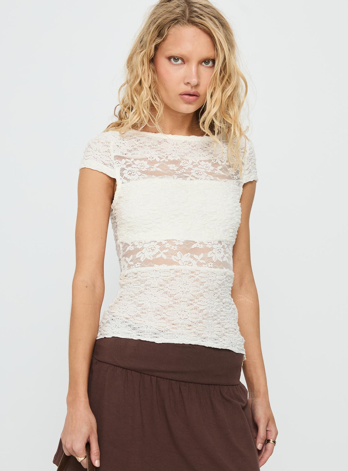 Coralee Lace Top White