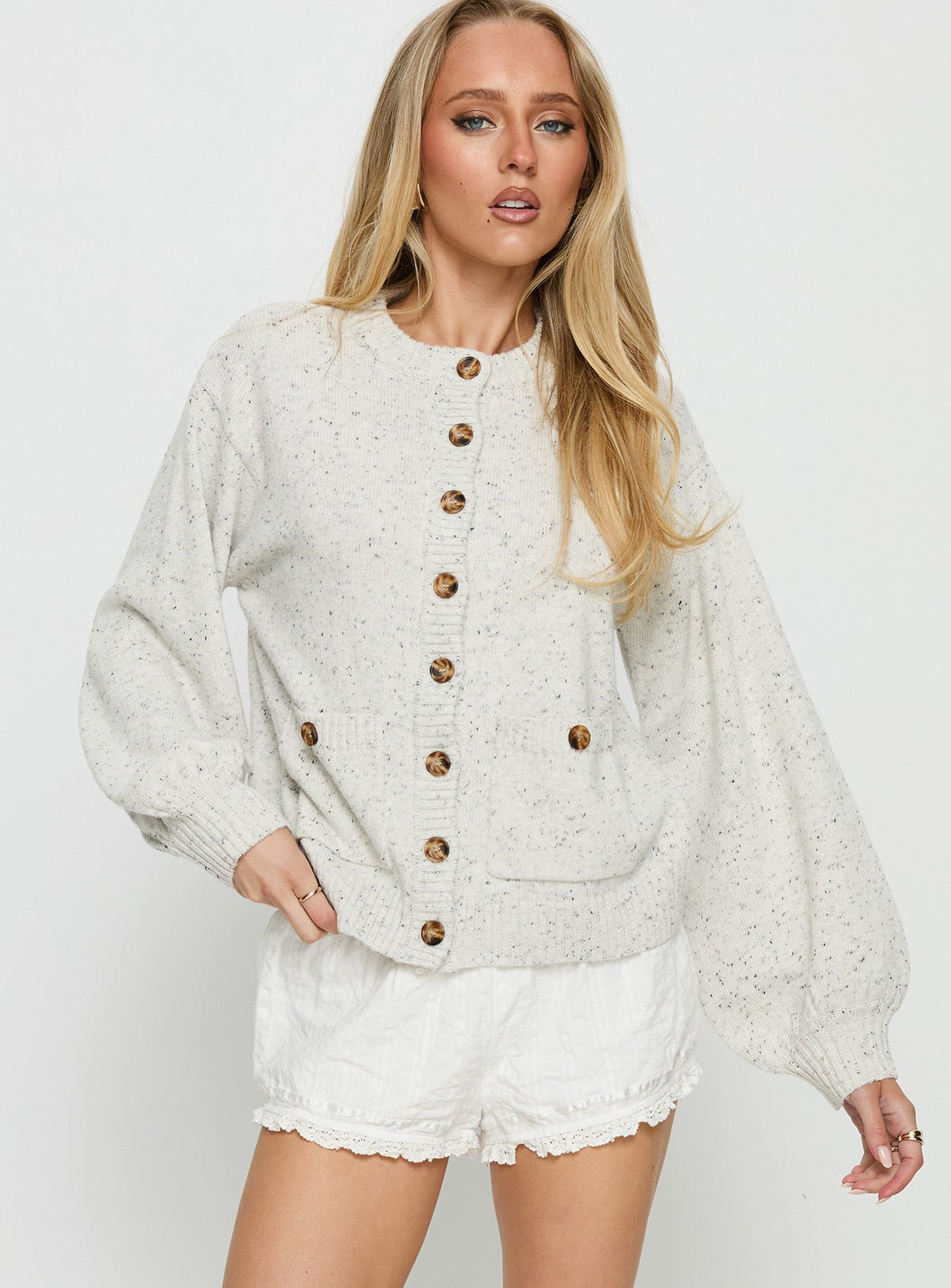 Dorah Boxy Cardigan Grey