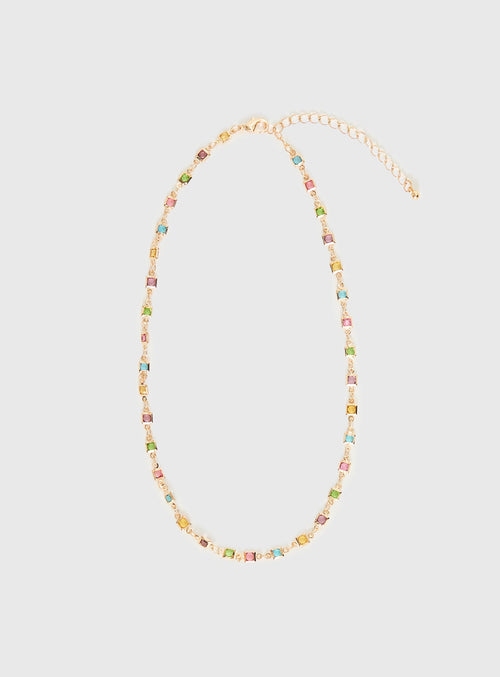 Americano Gemstone Necklace Gold