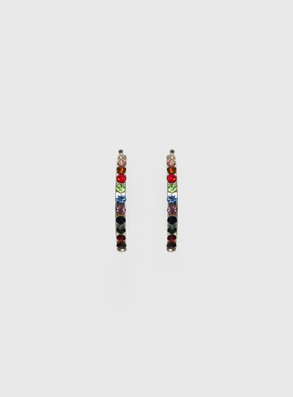 Leanah Gemstone Hoop Earrings Silver