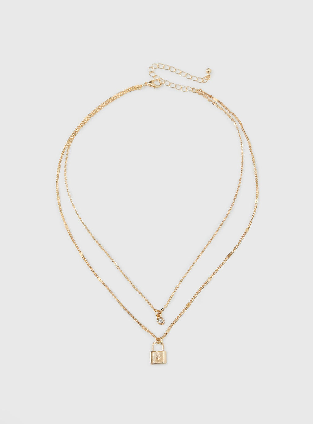 Santino Lock Necklace Pack Gold