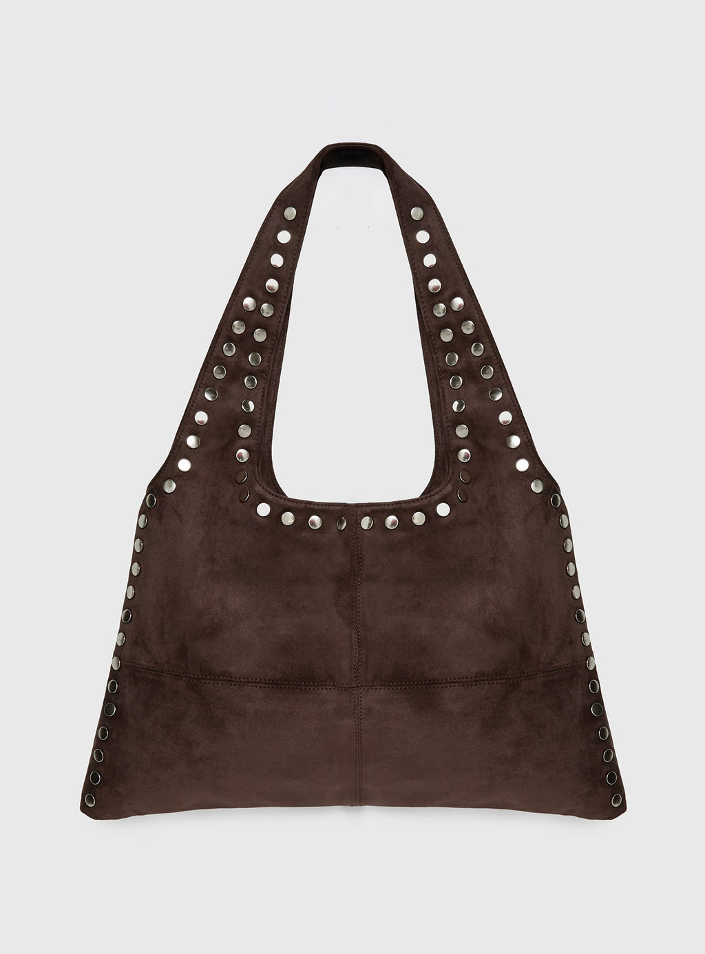 Tell The Truth Studded Faux Suede Bag Chocolate