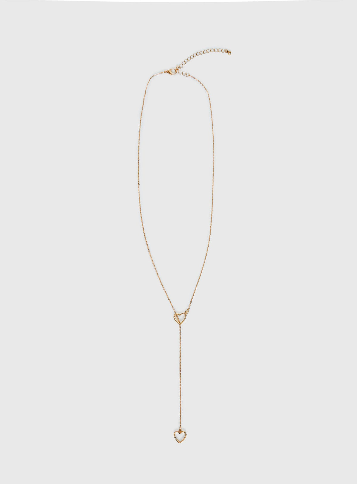 Velvet Chaos Y Heart Necklace Gold