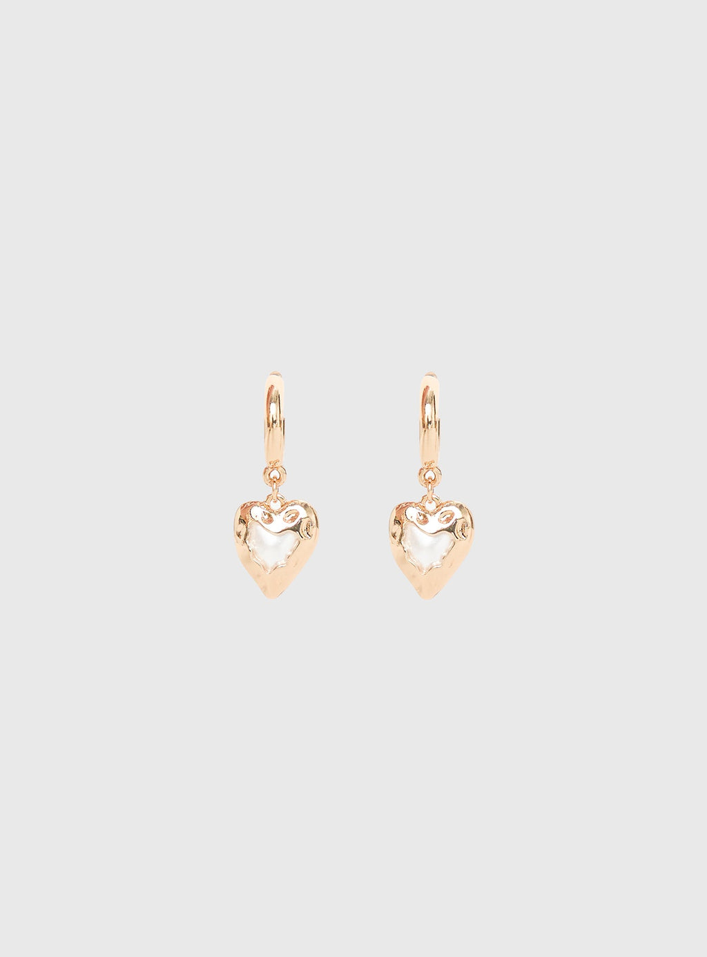 Live In Reality Heart Earrings Gold