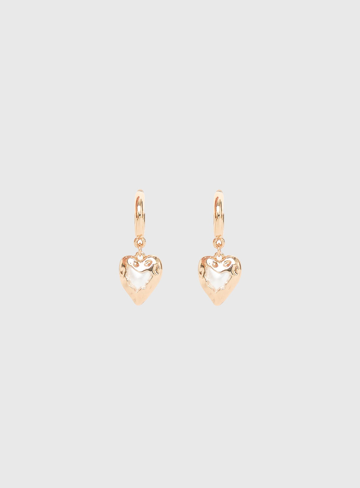Live In Reality Heart Earrings Gold
