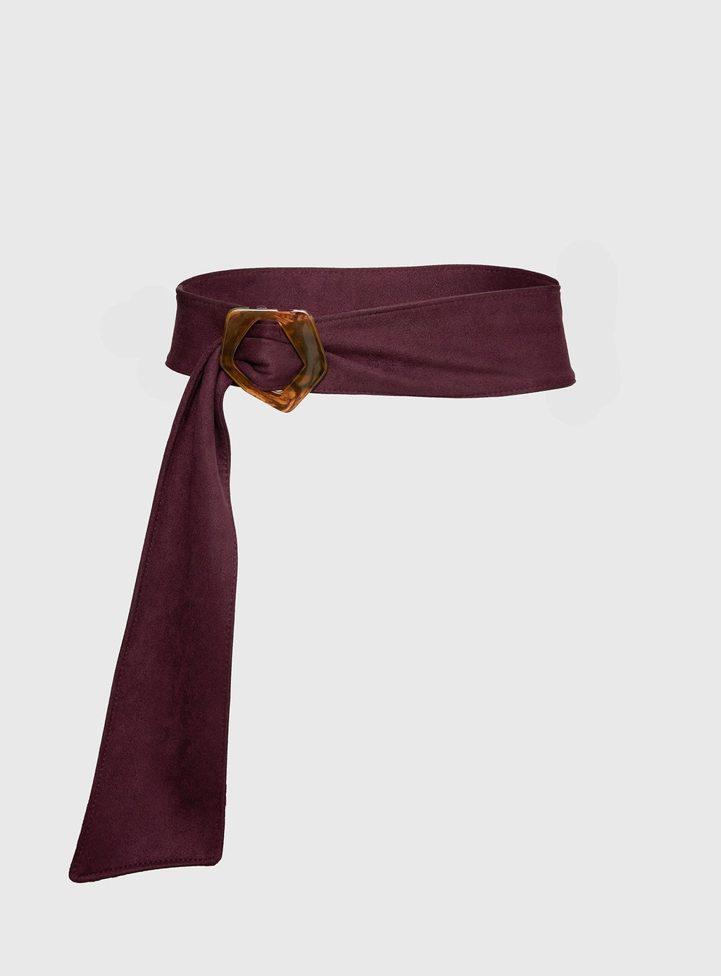 Wrylie Faux Suede Belt Plum