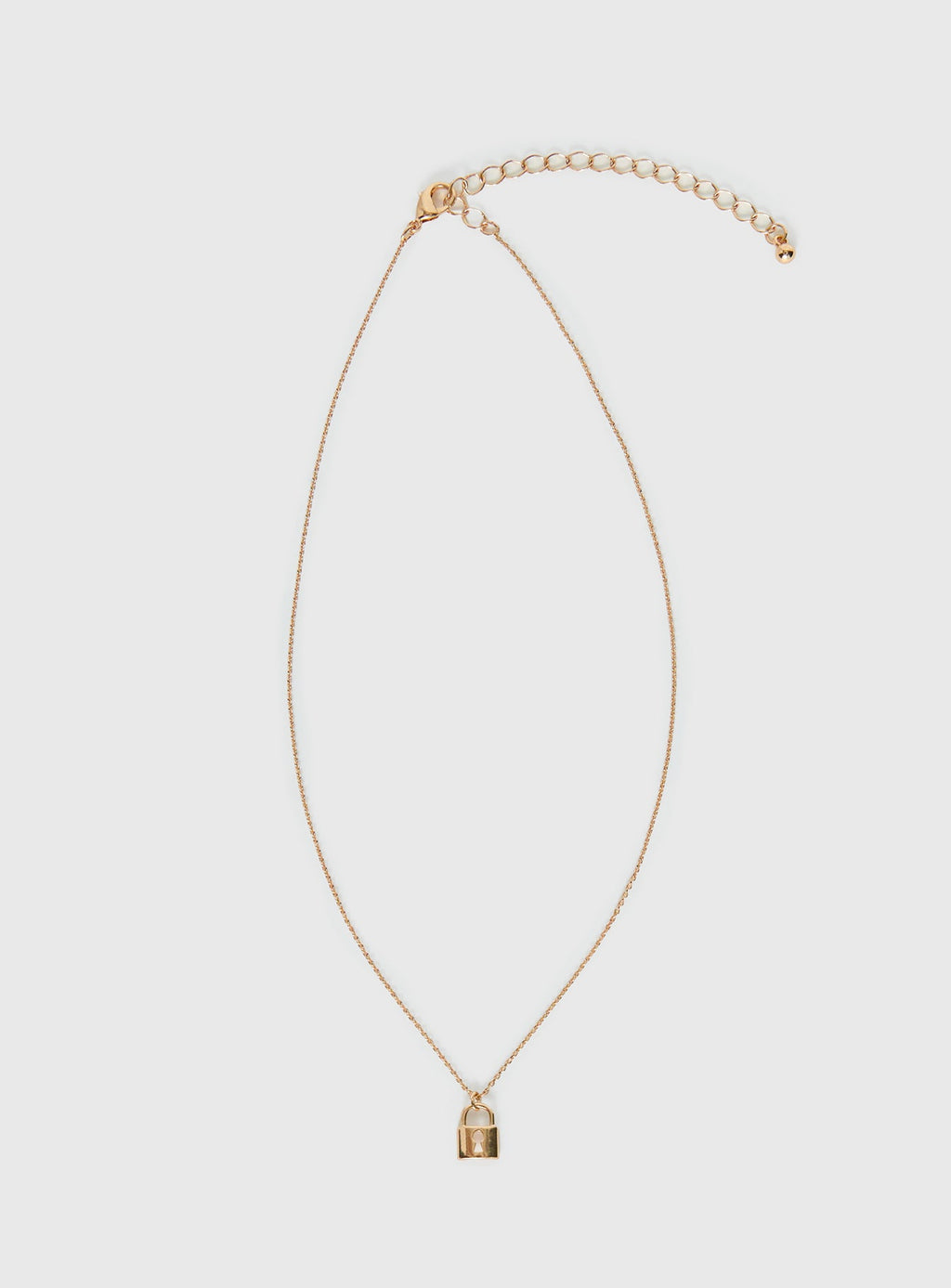 Mallary Lock Pendant Necklace Gold