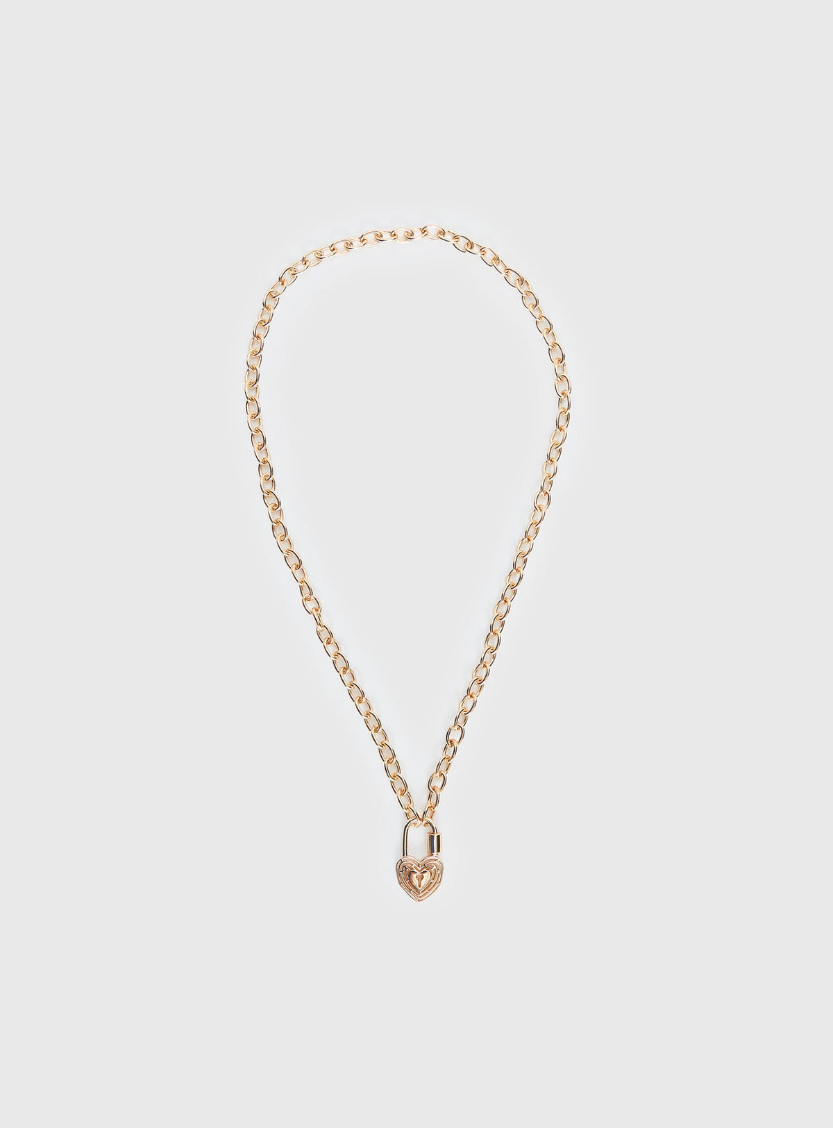 Sayge Lock Necklace Gold