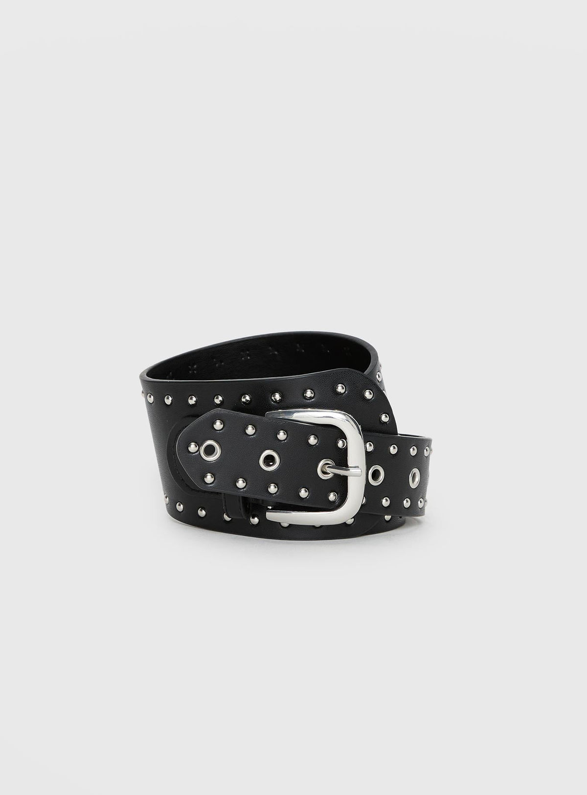 Main Thing Faux Leather Studded Belt Black / Silver