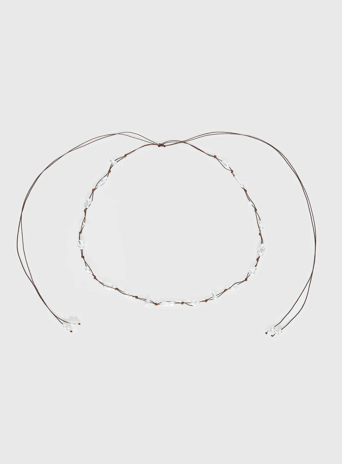 Delle Pearl Detail Wrap Belt Brown