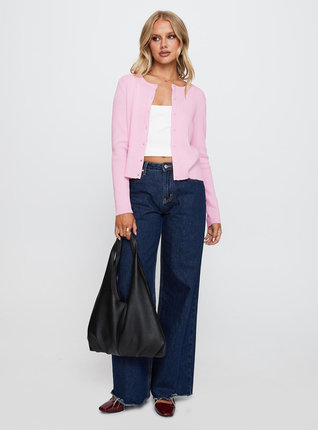 Old Burlington Knit Cardigan Pink