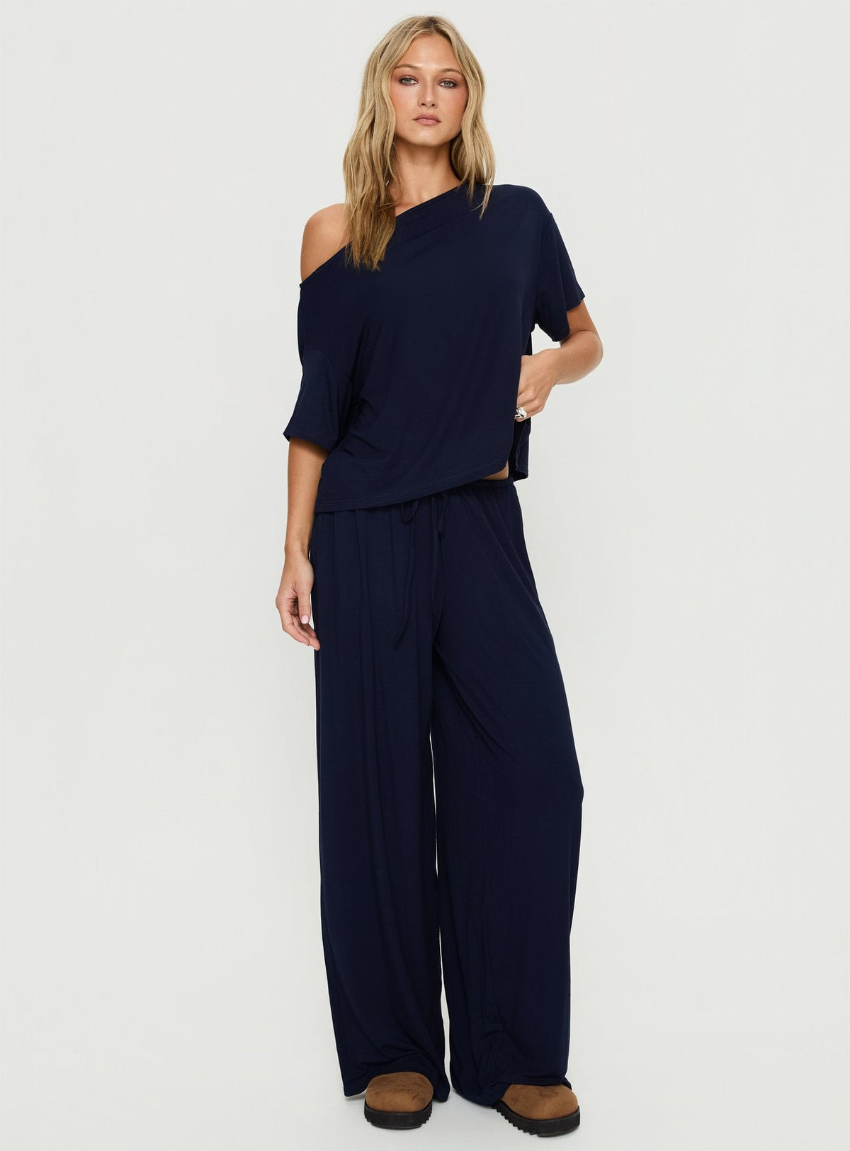 Cozy Hour Sleep Relaxed Pants Navy