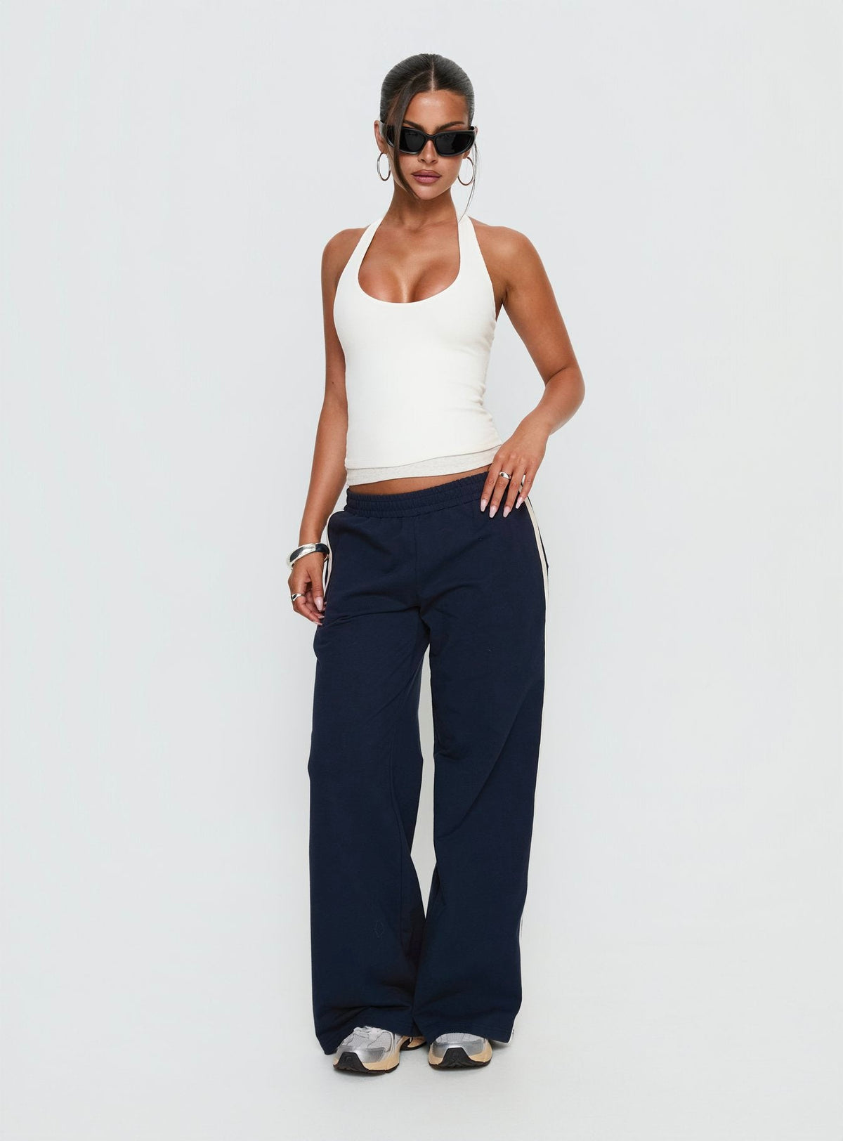 Debee Layered Halter Top White / Grey