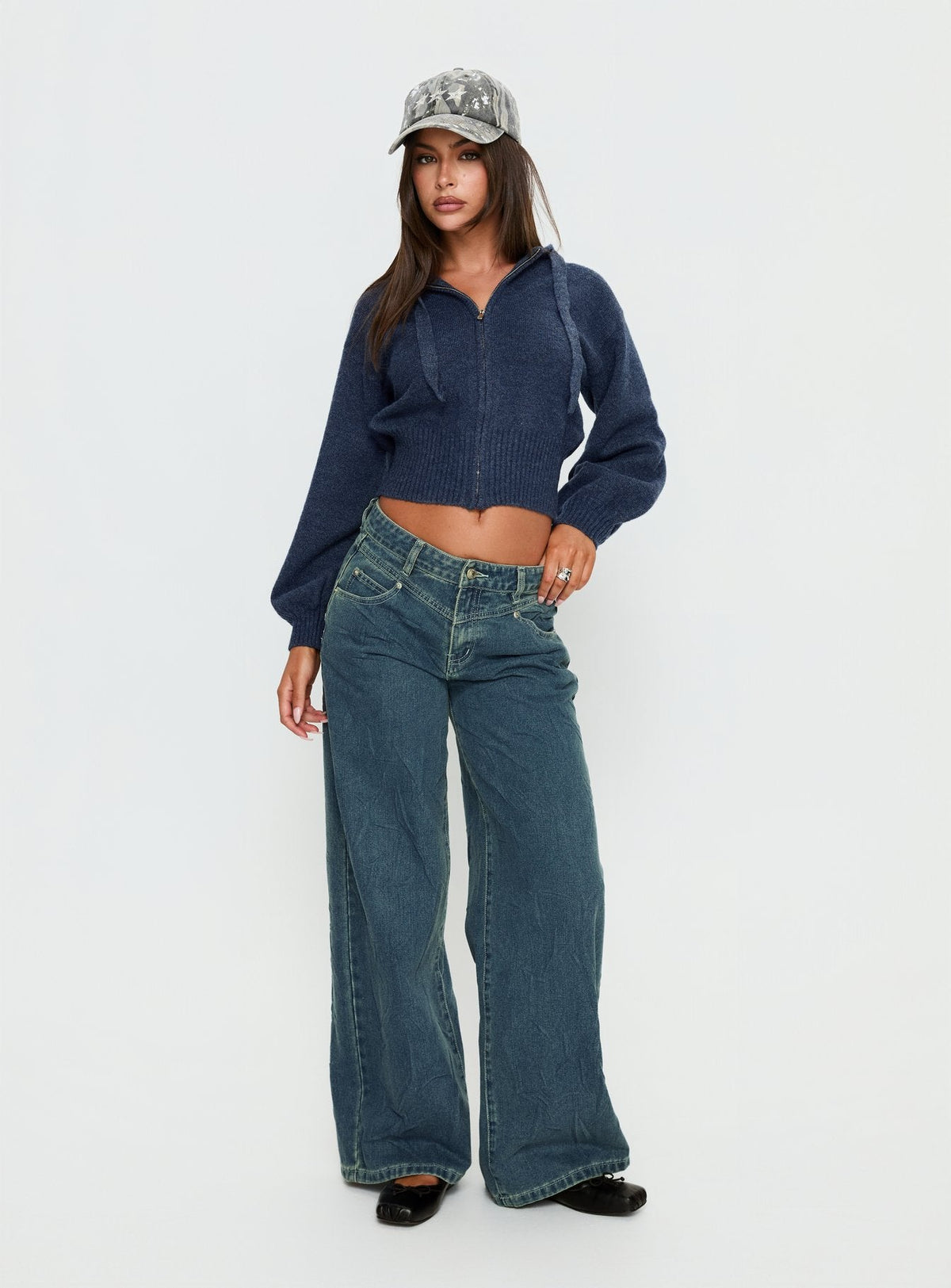 Shanna Relaxed Low Rise Jeans Acid Raw Wash