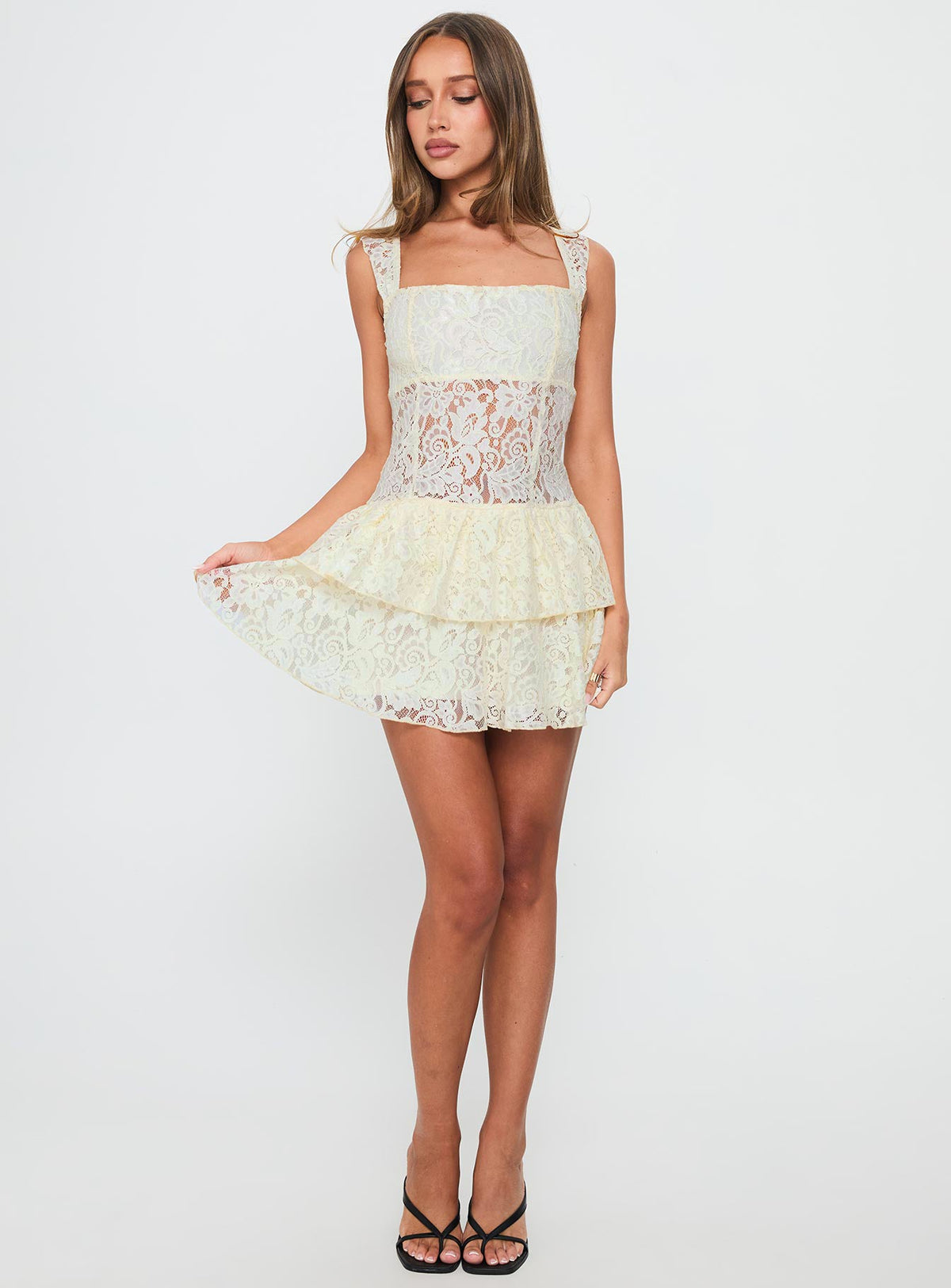 True Connections Lace Playsuit Cream