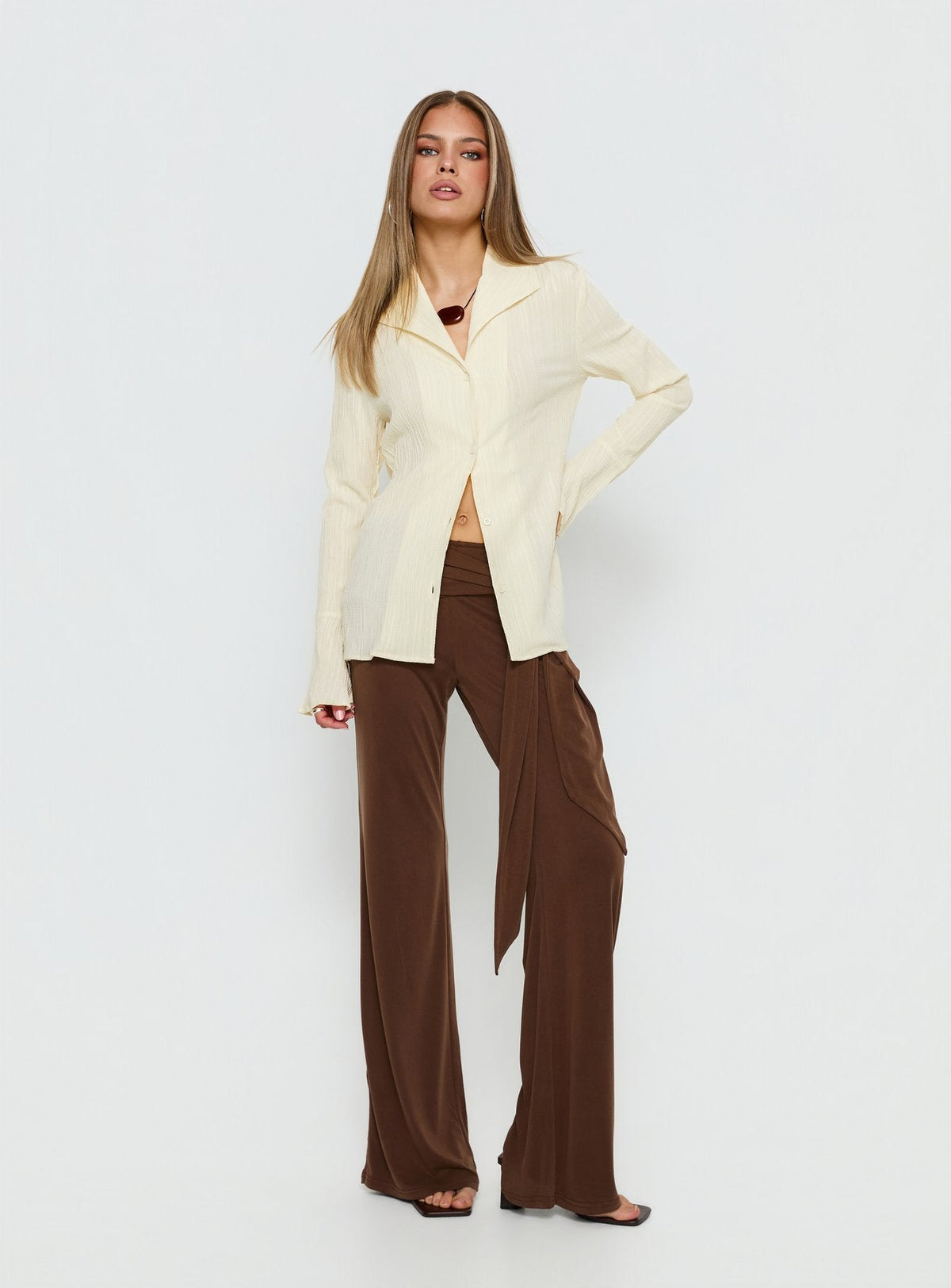 Beatris Long Sleeve Top Cream