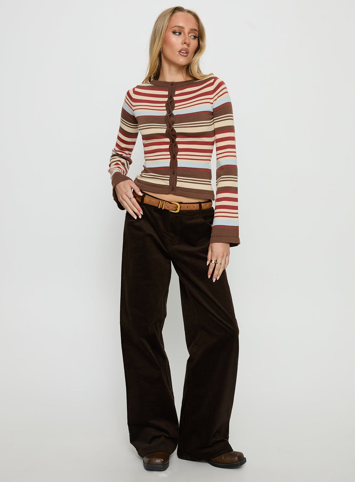 Milda Knit Cardigan Multi Stripe