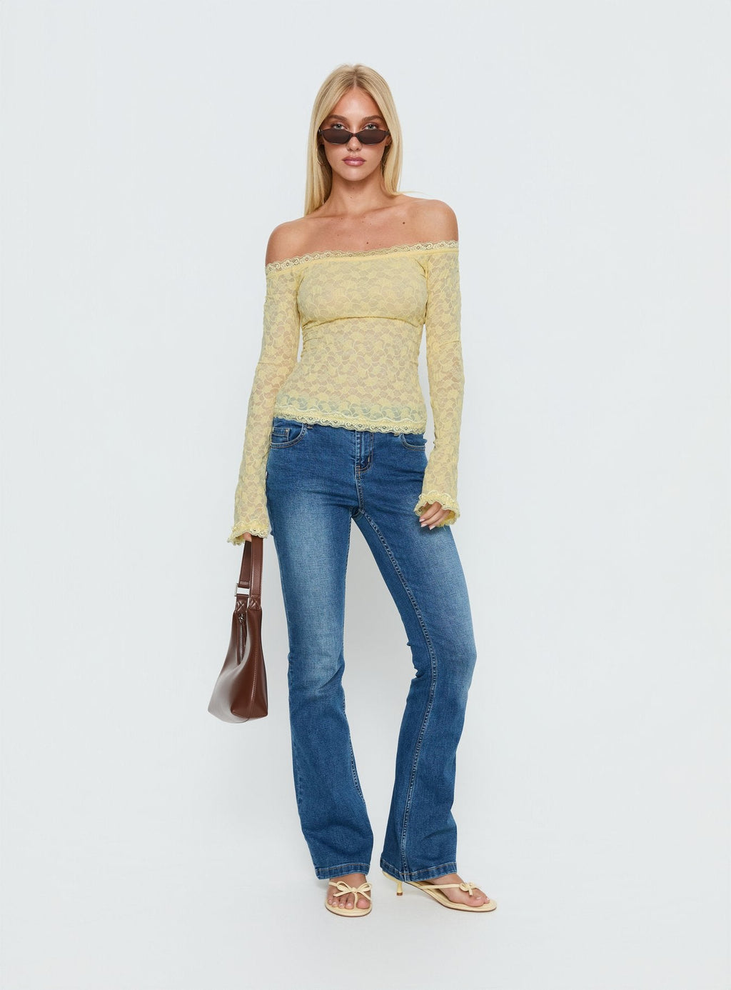 Mochapella Off The Shoulder Top Lemon