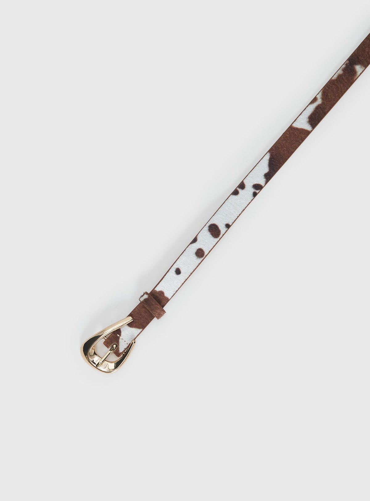 Wild Wild West Faux Suede Belt Cow / Gold