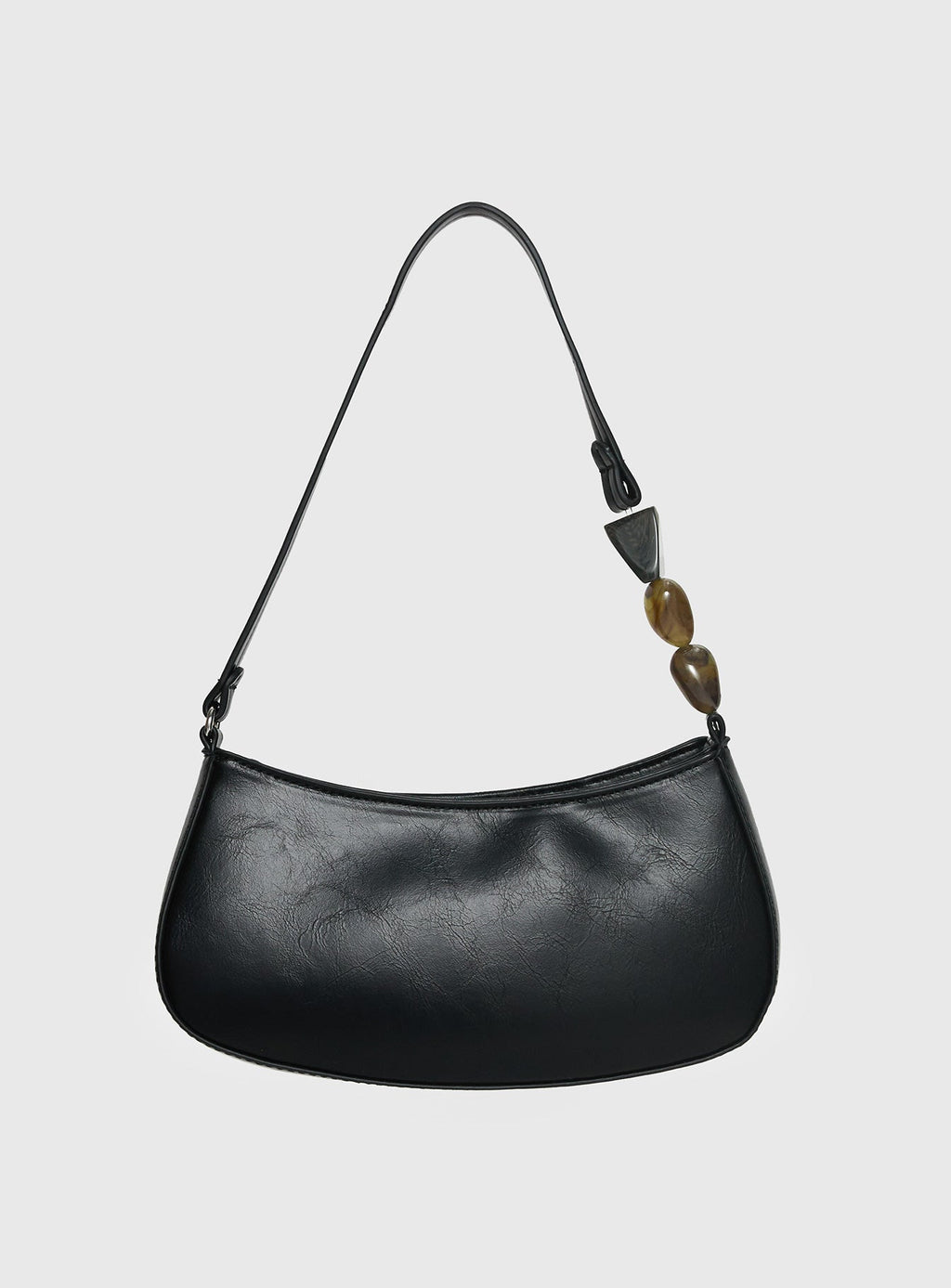 Contradiction Bead Detail Shoulder Bag Black