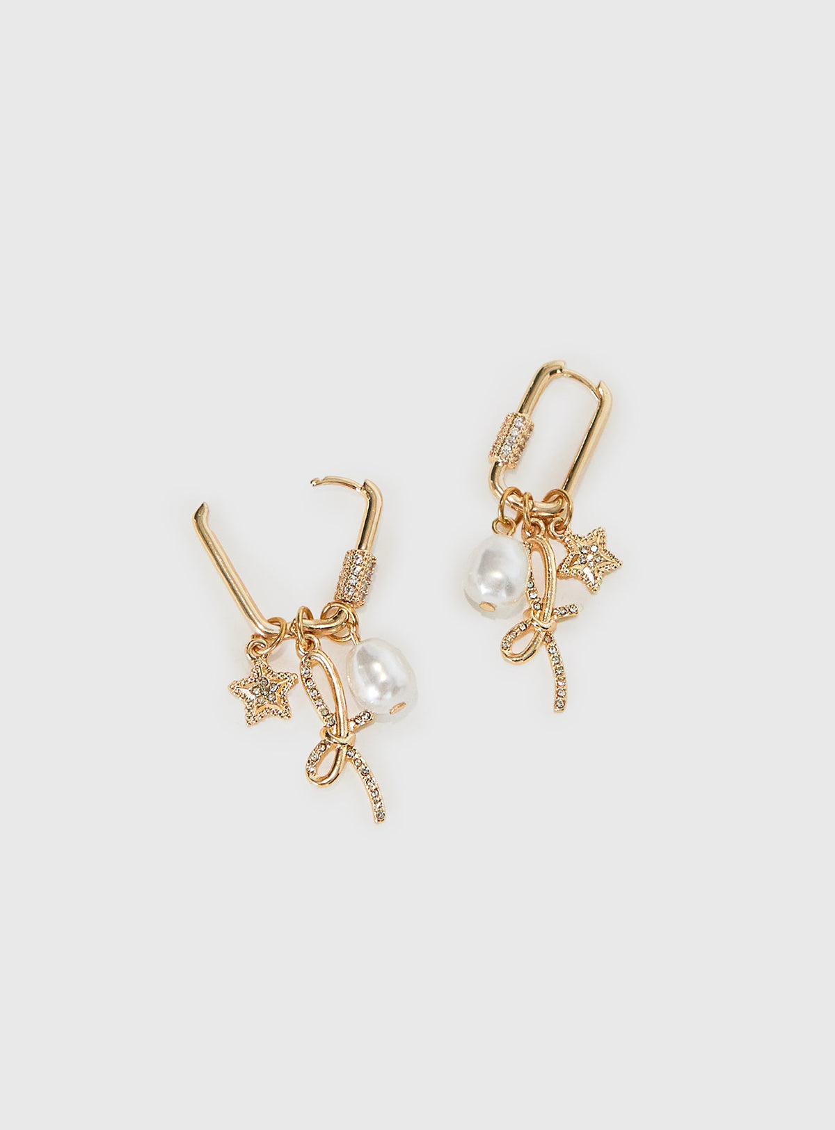 Plus One Charm Earrings Gold