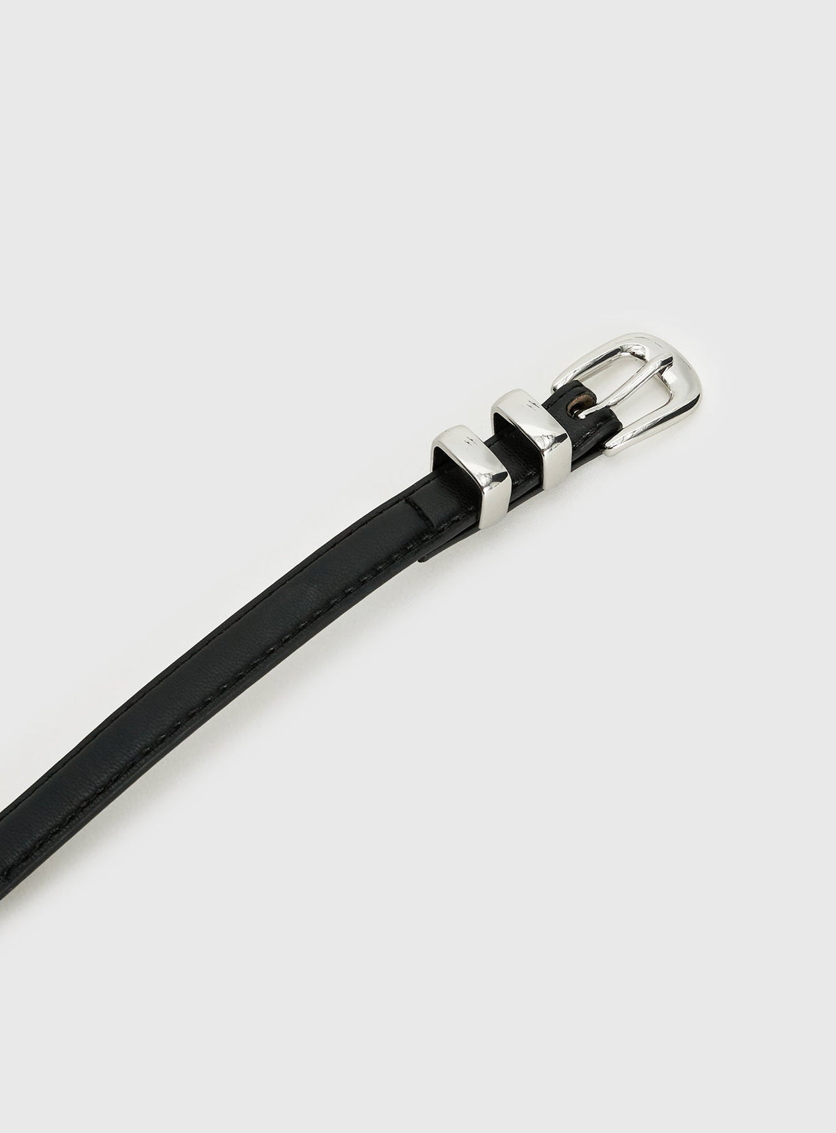 Night Changes Micro Faux Leather Belt Black