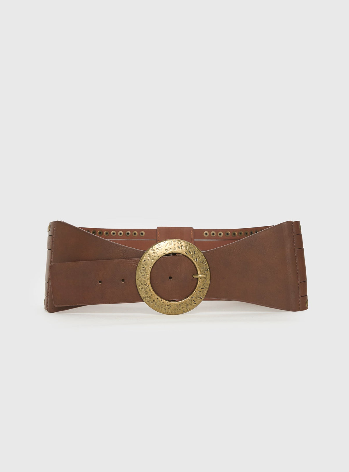 Vanish Faux Leather Belt Brown