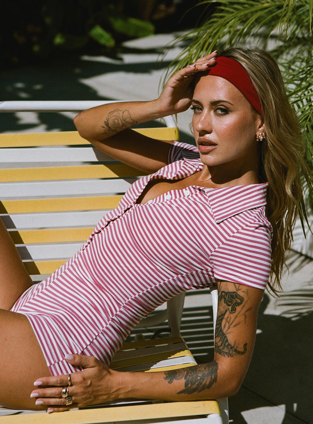 Lola Romper Red Stripe