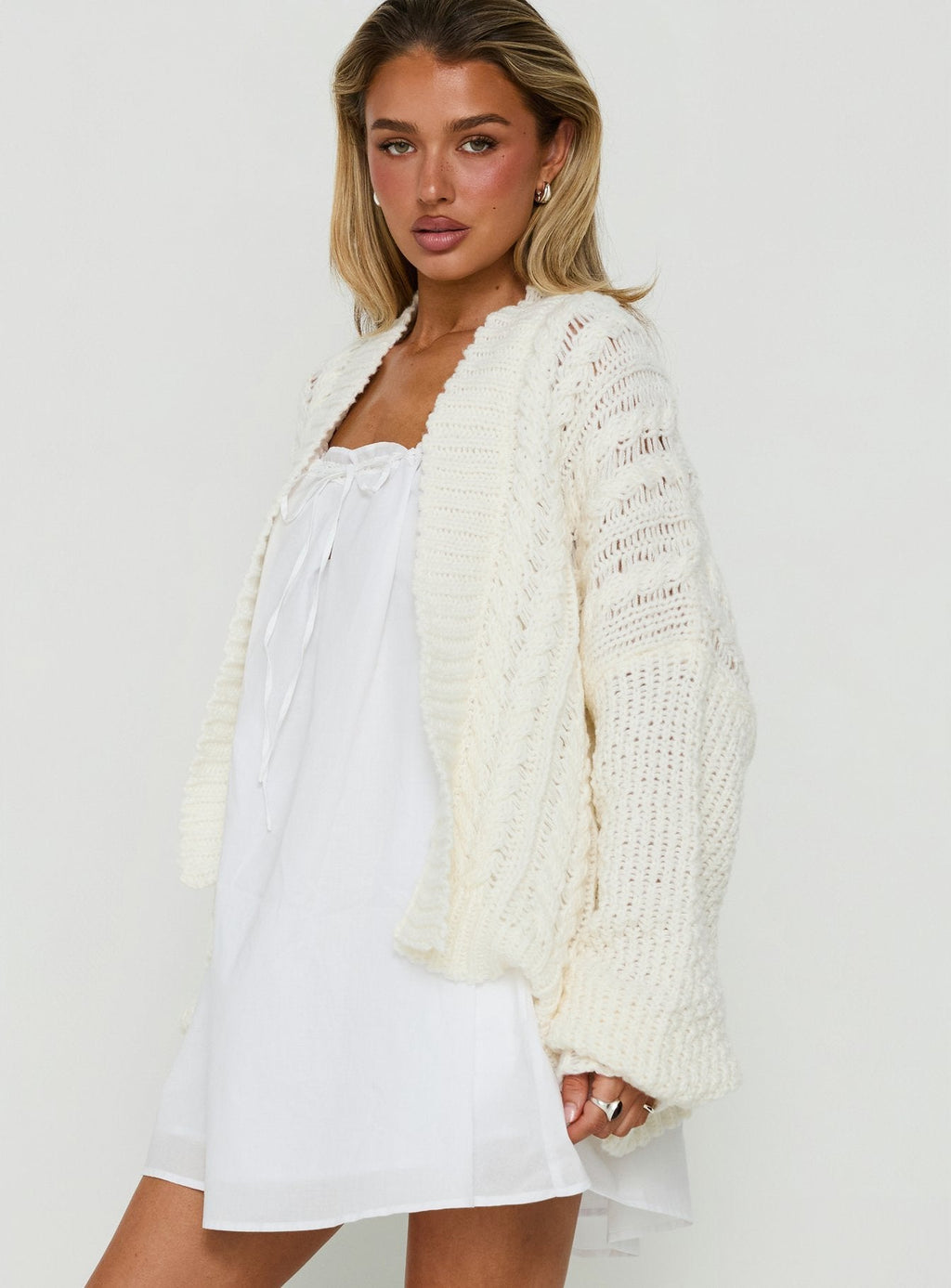 Abner Cable Cardigan Cream