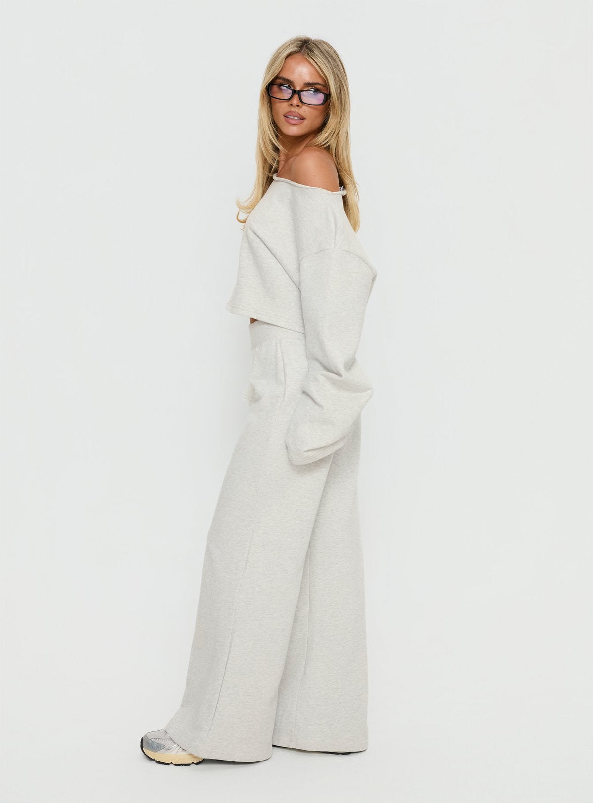 Peaks Flared Track Pants Snow Marle