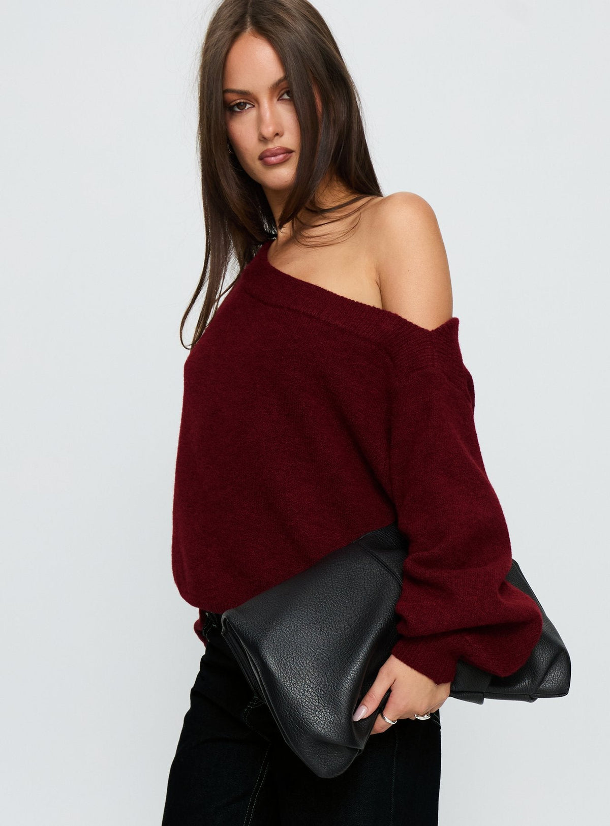 Noble Off The Shoulder Sweater Red