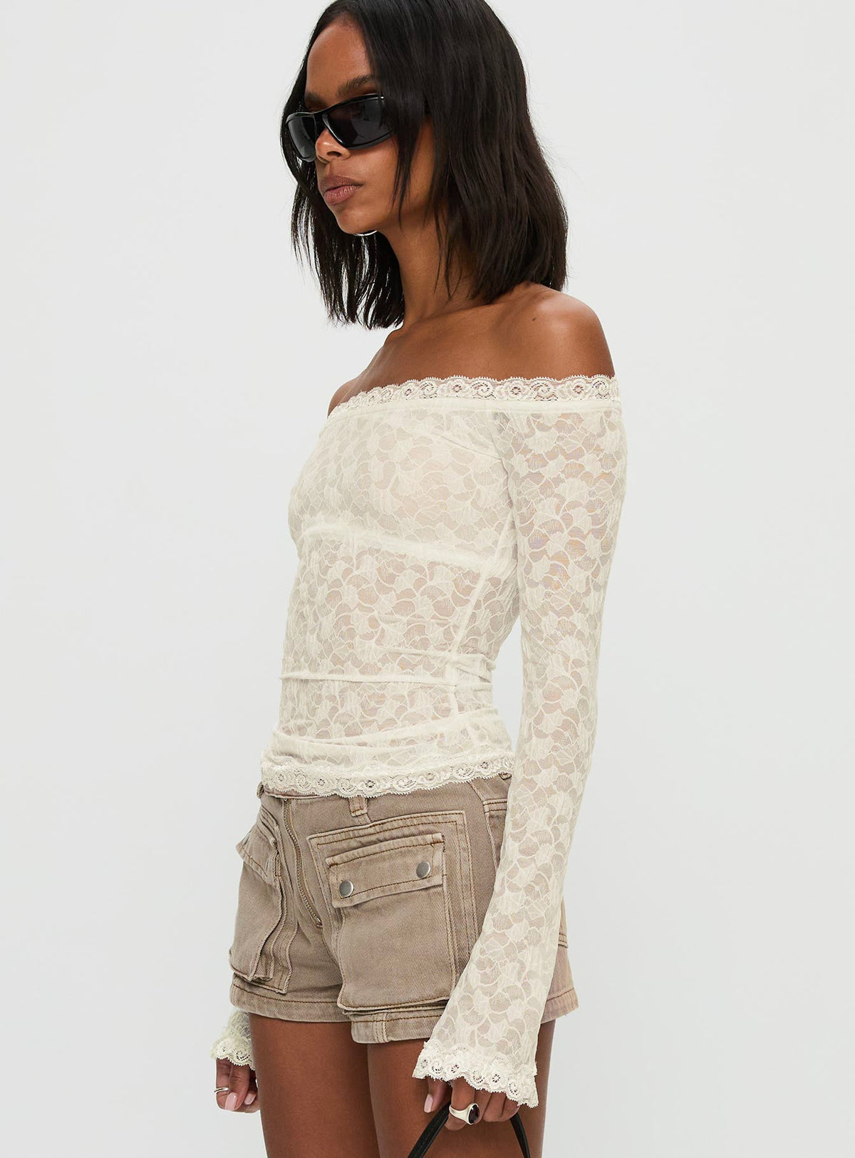Mochapella Off The Shoulder Top White