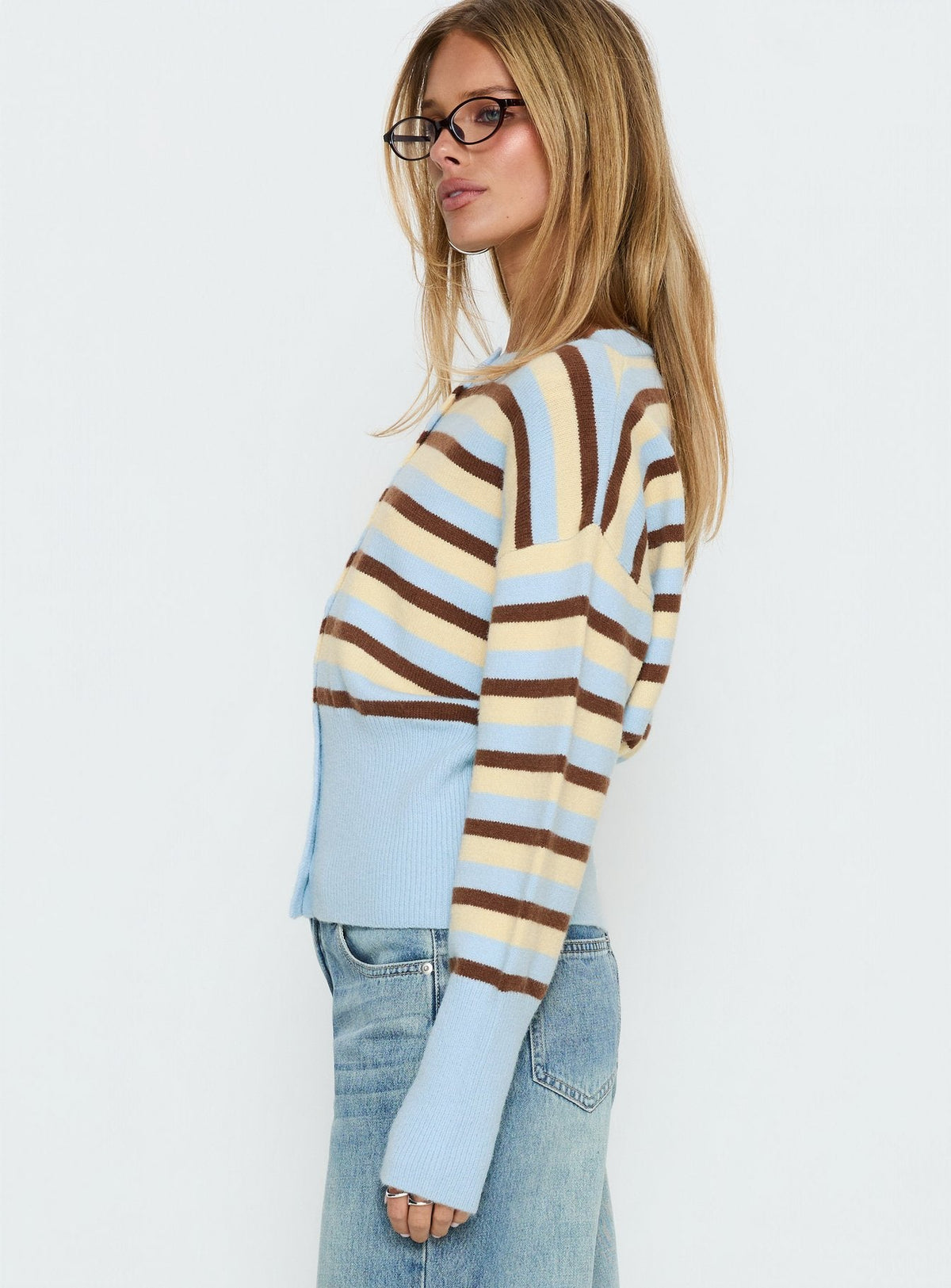 Rhitta Button Down Cardigan Multi Stripe