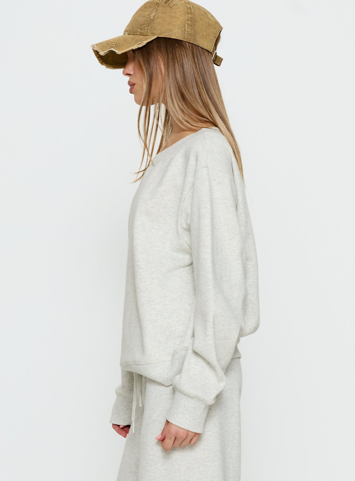 Wellness Off the Shoulder Jumper Grey Marle