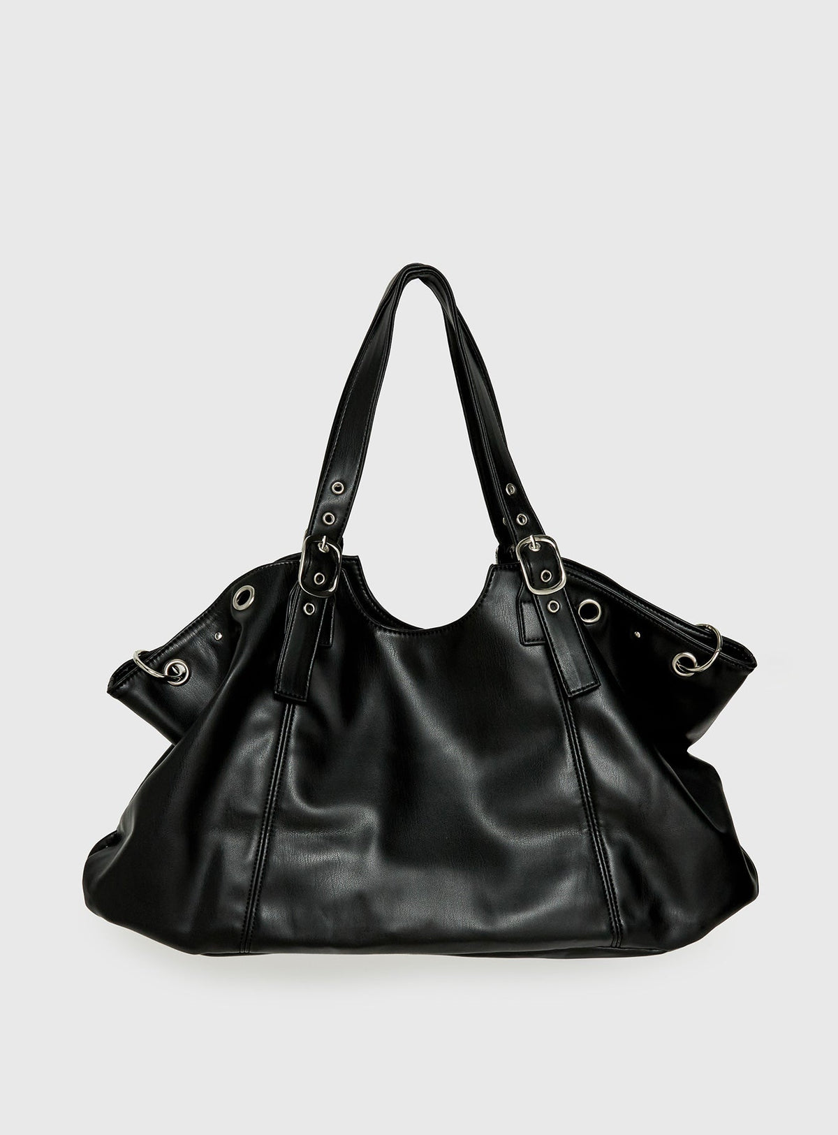 Amaria Buckle Detail Shoulder Bag Black