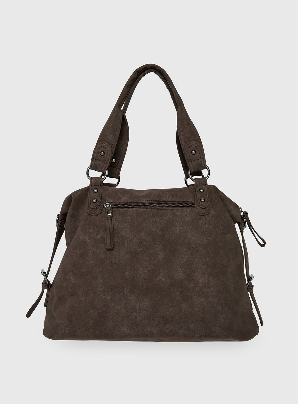 Olsenn Faux Suede Oversized Shoulder Bag Slate